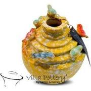 Villa Pottery  Gele vogel vaas Grenada - D12xH14