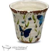 Villa Pottery   Blauwe Babette Butterfly Pot Vaas - 14