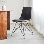 Industriële Eetkamerstoel Viano Zwart - Zonder Armleuningen