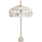 J-Line - Parasol+voet+kwast Katoen/hout Creme/zilver Small - 50x50x90....