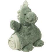 J-Line - Dinosaurus+dekentje Pluche Groen - 26x12x32cm