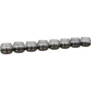 J-Line - Theelichthouder 8 Bol Craquele Glas/stainless Steel Zwart - 7...