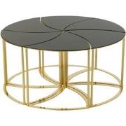 J-Line - Set Van 6 Tafels Tornado Goud Metaal/mdf/glas - 100x100x48cm