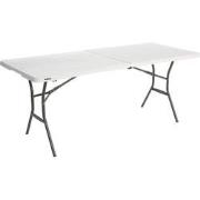 Lifetime® Kunststof tafel opvouwbaar campingtafel - Wit - 182x76x74cm