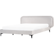 Beliani SUZETTE - Tweepersoonsbed-Grijs-Fluweel