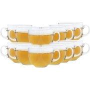 OTIX Theeglazen - met Oor - 12 Stuks - 470 ml - Cappuccino - Glazen