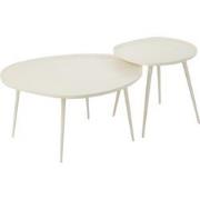 J-Line - Set Van Twee Bijzettafels Vinta Aluminium Wit - 72.5x63x38cm