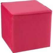 J-Line - Poef Kubus Velvet Fel Roze - 37x37x37cm