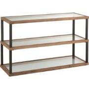 J-Line - Console 3 Niveaus Glas/hout Bruin - 132x46x79cm