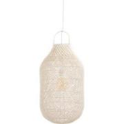 J-Line - Lampkap Cylinder Xl Rotan Wit - 40x40x75cm