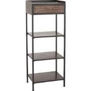 J-Line - Rek 1 Lade+3 Legplanken Metaal Zwart - 54x38x140cm
