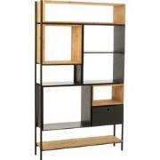 J-Line - Schap Tina Hout/ijzer Zwart/naturel Large - 110x30x185cm