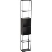 J-Line - Rek Ricard Metaal/glas Zwart - 25x15x140cm