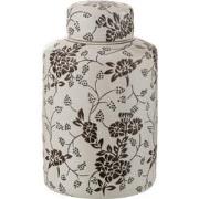 J-Line - Kan Decoratief Zen Porselein Wit/zwart Large - 20x20x30.5cm
