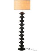 J-Line - Vloerlamp Rups Populierenhout Zwart/naturel - 48x48x156cm
