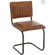 J-Line - Stoel Modern Leder/metaal Cognac - 52x45x88cm