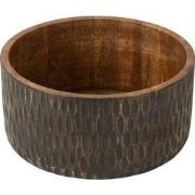 J-Line - Kom Mango Hout Bruin/zwart Extra Large - 30x30x15cm