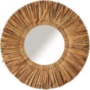 J-Line - Spiegel Maurice Rond Waterhyacint Bruin Small - 64x64x4cm