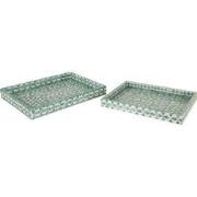 J-Line - Set Van 2 Plateau Parel Azur - 45.5x35x5cm