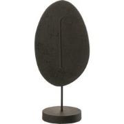 J-Line - Hoofd Plat Op Voet Poly Zwart Large - 46x20x14.5cm