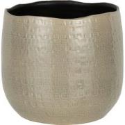 J-Line - Bloempot Patroon Keramiek Lichtgrijs Large - 25.5x25.5x22.5cm