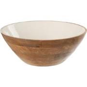 J-Line - Bowl Kos Wood Brown/white - 40x40x16cm