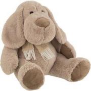 J-Line - Hond+sjaal Zittend Textiel Beige Extra Large - 32x32x35cm