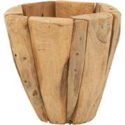 J-Line - Bloempot Jack Teak Naturel Small - 30x30x30cm