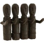J-Line - Kapstok Puppets Hout Zwart - 25x5x20cm