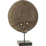 J-Line - Masker Op Voet Julien Albasiahout Bruin - 45x15x65cm