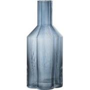 J-Line - Karaf Fiore Glas Donkerblauw - 11x11x27cm