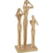 J-Line - Figuren Zien/horen/zwijgen Resine Goud - 18.5x14.5x42cm