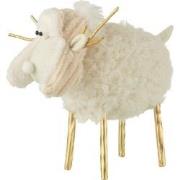 J-Line - Rendier Muts Textiel Creme/goud Medium - 28x14x34cm