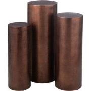 J-Line - Set Van 3 Pilaren Rond Metaal Brons - 35x35x90cm