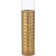 J-Line - Kaarshouder Zuil Metaal/glas Goud Small - 21.5x21.5x86cm