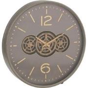 J-Line - Klok Tandwiel Mdf Grijs/goud Large - 60x9x60cm