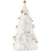 J-Line - Kerstboom Ornamenten Resine Wit/goud Large - 33.5x21x63cm