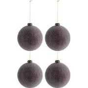 J-Line - Doos Van 4 Kerstbal Parels Glas Bordeaux Large - 12x12x12cm