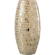 J-Line - Windlicht Mozaiek Glas Beige Large - 16x16x35cm