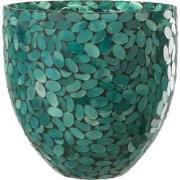 J-Line - Windlicht Mozaiek Glas Azuur Large - 20x20x20cm