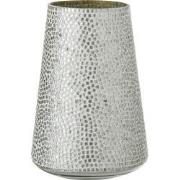 J-Line - Windlicht Mozaiek Glas Wit/zilver Large - 21.5x21.5x30cm