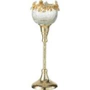 J-Line - Theelichthouder Viane Metaal/glas Goud/transparant Medium - 8...