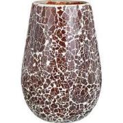J-Line - Kaarsenhouder Ali Glas Bruin Large - 17.5x17.5x26.5cm