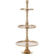J-Line - Plateau 3 Niveaus Rond Aluminium Goud - 42x42x94cm