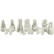 J-Line - Kerststal 11delig Dolomite Wit/zwart Large - 7.5x3x14cm