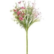 J-Line - Boeket Mix Bloemen Kunststof Roze - 30x30x85cm