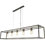 KAGO ruggine pendel rechthoek 5xE27 xl 180cm