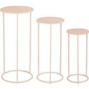 Mica Decorations Bijzettafel Quinty - 32x32x70 cm - Ijzer - Licht Roze...