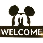 Metal Door Sign Led Mickey Welcome Black 30x1x25 cm