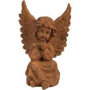 Clayre & Eef Decoratie Beeld Engel 15 cm Bruin Polyresin Religious scu...